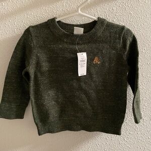 NWT Baby Gap Green Cotton Sweater toddler baby boy 12-18 months